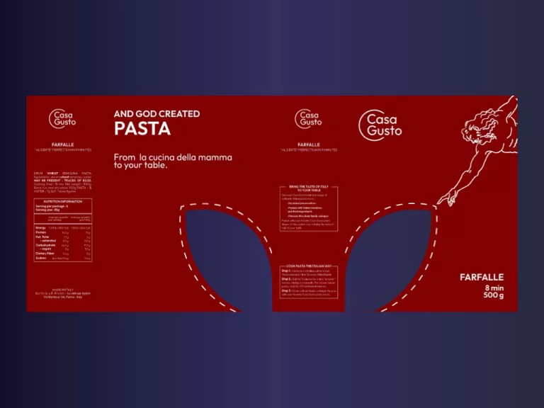 Packaging Design for a pasta brand Casa Gusto by 33 Genesis Road