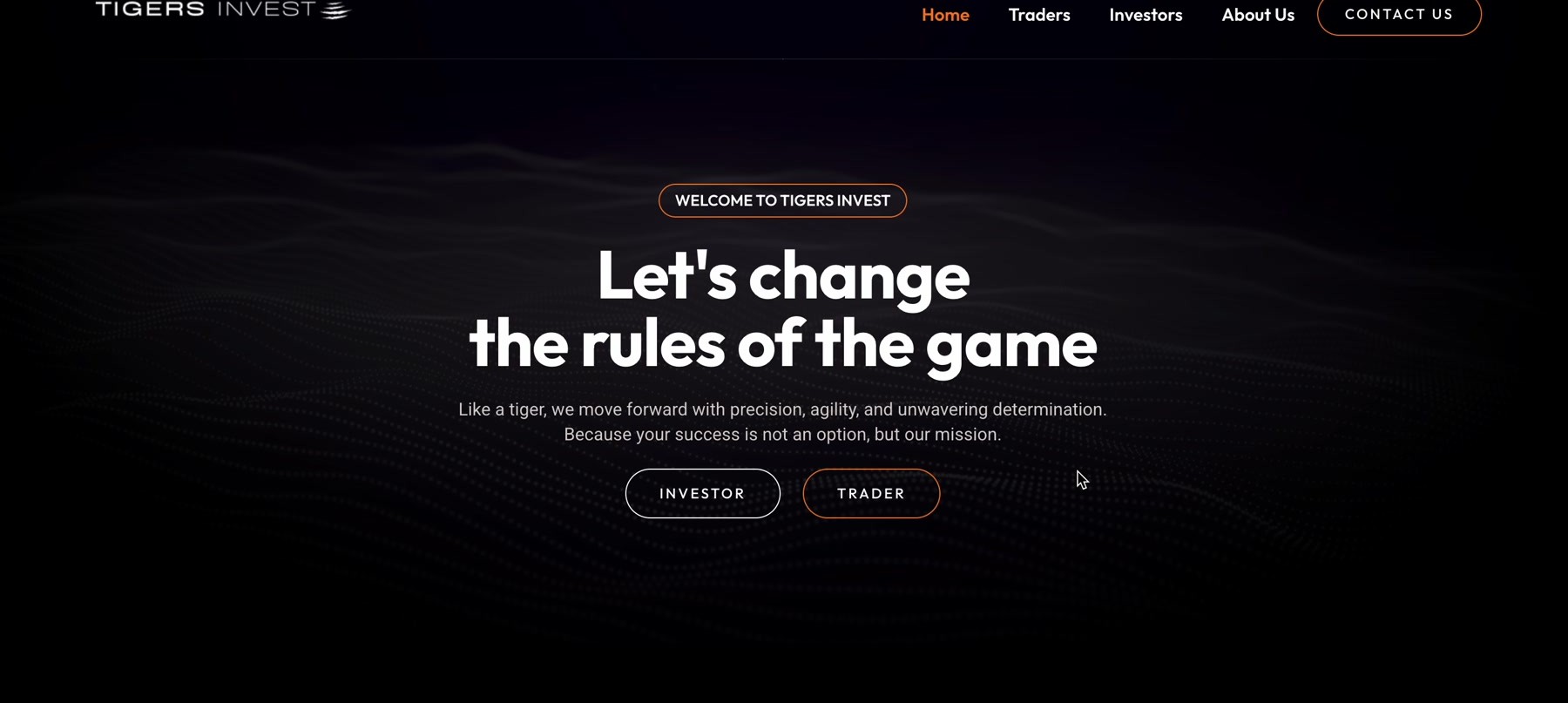 Tigers Invest website built by 33 Genesis Road
